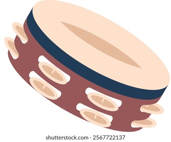 Tambourine reggae music instrument vector illustration