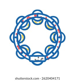 pandeiro instrumento musical rítmico doodle ícone esboço vetor. pandeiro instrumento musical rítmico sinal. símbolo isolado ilustração