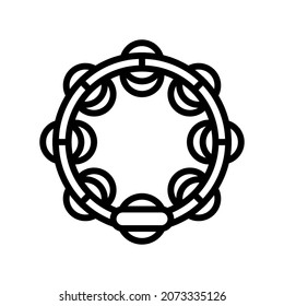 tambourine rhythmic musical instrument line icon vector. tambourine rhythmic musical instrument sign. isolated contour symbol black illustration