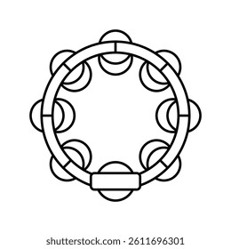 tambourine rhythmic musical instrument line icon vector. tambourine rhythmic musical instrument sign. isolated contour symbol black illustration