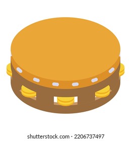 Tambourine samba icon. Isometric of Tambourine samba vector icon for web design isolated on white background