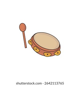 Tambourine with Stick for Folk Music