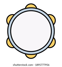 tambourine using soft color and filled line style