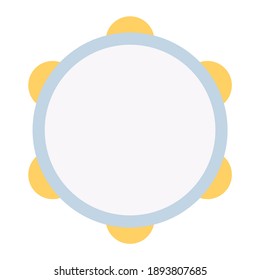 tambourine using soft color and flat style