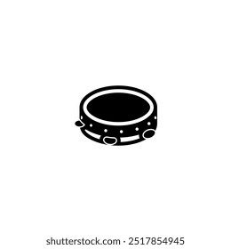 Tambourine vector black icon. Festive instrument tambourine. Folk percussion acoustic tambourine. Vector illustration.