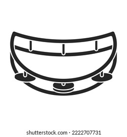 Tambourine vector black icon. Vector illustration drum on white background. Isolated black illustration icon of tambourine .