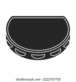 Tambourine vector black icon. Vector illustration drum on white background. Isolated black illustration icon of tambourine .