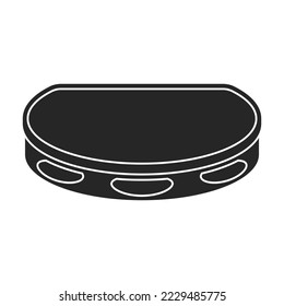 Tambourine vector black icon. Vector illustration drum on white background. Isolated black illustration icon of tambourine .