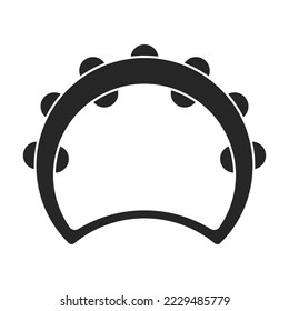 Tambourine vector black icon. Vector illustration drum on white background. Isolated black illustration icon of tambourine .