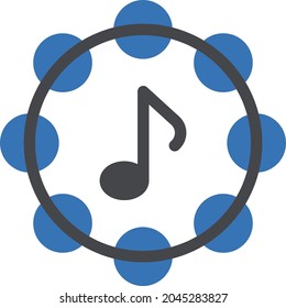 tambourine vector glyph colour icon