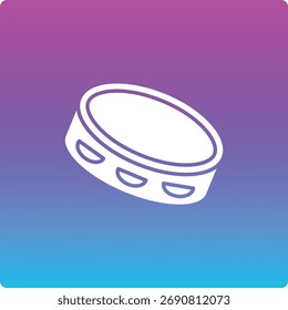 Ícone de vetor de pandeiro. Pode ser usado para impressão, aplicativos móveis e da Web.