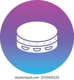 Ícone de vetor de pandeiro. Pode ser usado para impressão, aplicativos móveis e da Web.