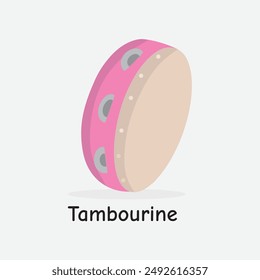 Tambourine Vector Illustration: Handheld Percussion Instrument