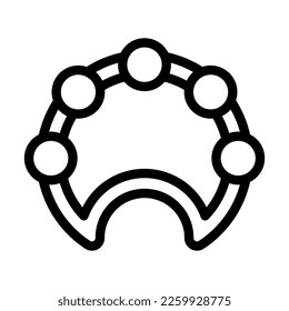 Tambourine Vector Line Icon Design