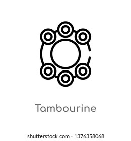 tambourine vector line icon. Simple element illustration. tambourine outline icon from brazilia concept. Can be used for web and mobile