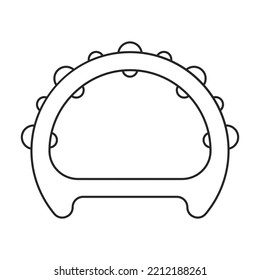 Tambourine vector outline icon. Vector illustration drum on white background. Isolated outline illustration icon of tambourine .