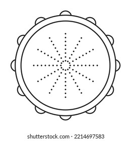 Tambourine vector outline icon. Vector illustration drum on white background. Isolated outline illustration icon of tambourine .