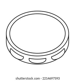 Tambourine vector outline icon. Vector illustration drum on white background. Isolated outline illustration icon of tambourine .