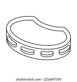 Tambourine vector outline icon. Vector illustration drum on white background. Isolated outline illustration icon of tambourine .