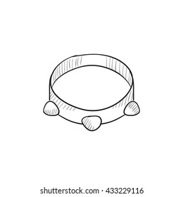 Tambourine vector sketch icon isolated on background. Hand drawn Tambourine icon. Tambourine sketch icon for infographic, website or app.