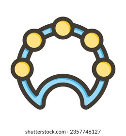 Tambourine Vector Thick Line Filled Colors Icon For Personal And Commercial Use.
