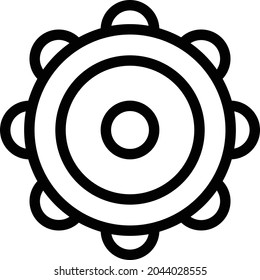 tambourine vector thin line icon