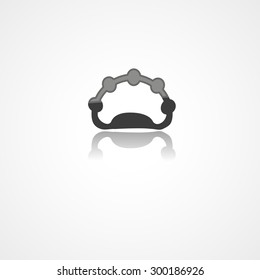 Tambourine web icon on white background