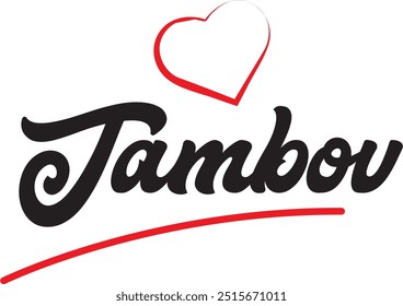 Tambov city text design with red heart typographic icon design suitable for touristic promotion
