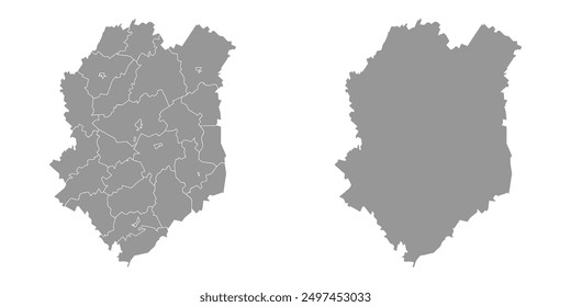 Oblast-Karte von Tambov, Verwaltungsbezirk von Russland. Vektorgrafik.