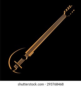 tambura, musical instrument, vector, illustrations, icons, string instrument, music,