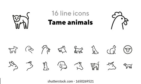 Tame Animals Line Icon Set Set Stock Vector (Royalty Free) 1650269521 |  Shutterstock