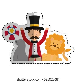 Tamer circus cartoon icon vector illustration graphic design