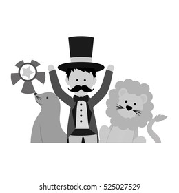 Tamer circus cartoon icon vector illustration graphic design