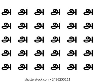 Tamil a அ letter isolated in white background. vector design