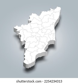 Tamil Nadu 3d district map is a state of India