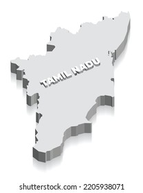 Tamil Nadu 3d Map, State Of India, Isometric View