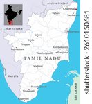 Tamil Nadu district map is a state of India, marked with neighbour state