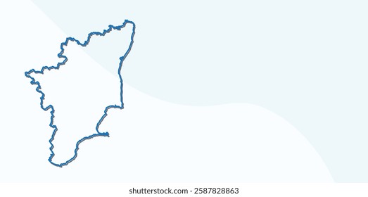 Tamil Nadu map outline vector design
