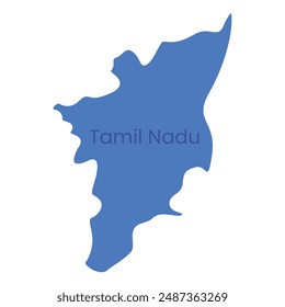 Tamil Nadu State Map Vector Icon. India Tamil Nadu Province State icon. Tamil Nadu Map