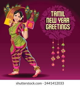 Tamil New Year Greetings with a traditional Dance performance