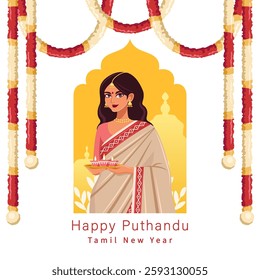 Tamil new year (puthandu) social media design template