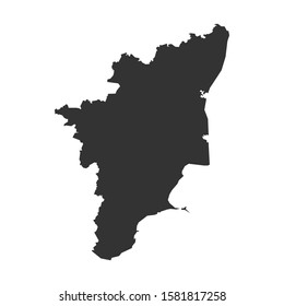 Tamilnadu state map vector. Black background. Business concepts graphics design.