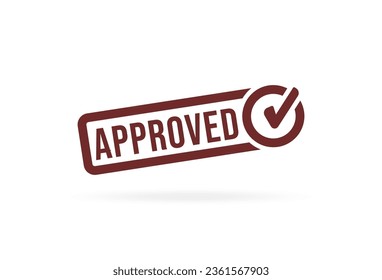 tamp approved. with tick symbol. vector eps 10