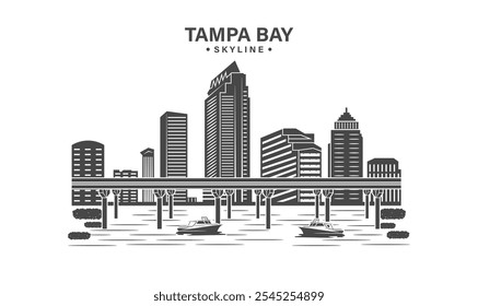 Horizonte de la ciudad de Tampa Bay con puente.