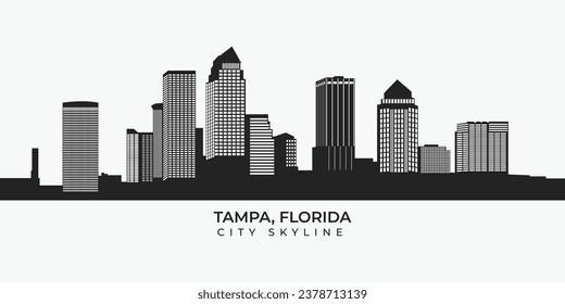 Tampa city skyline silhouette. Florida cityscape in vector format