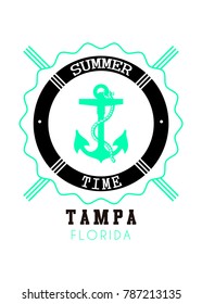 tampa florida seal stamp sea vector poster