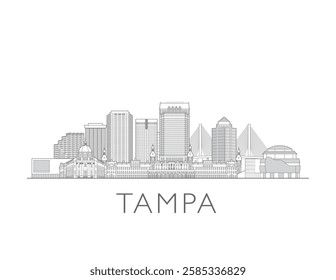 Tampa Florida skyline cityscape vector illustration