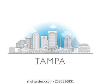 Tampa Florida skyline cityscape vector illustration