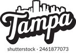 Tampa Florida Skyline Silhouette Vector