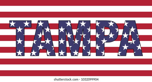 Tampa on USA flag